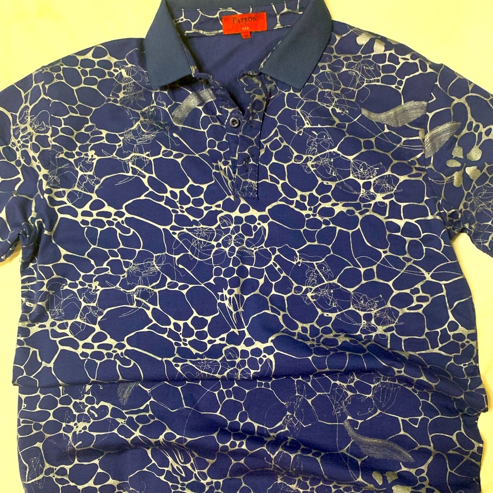 Men’s Patron Cito Navy and Silver Polo Shirt